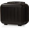 Balakaka Beauty Case Rigido Vanity Case Astuccio da Toilette Rigido Borsa In ABS Adattabile Ragazza Multicolor Beauty Case da Viaggio Materiale Rigido Il regalo della ragazza Nero
