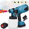 Seeiswork 800ML Pistola a spruzzo elettrica a batteria Spruzzatore di vernice per uso domestico Mobili per auto Rivestimento in acciaio Aerografo per batteria Makita 18V - 800ML With 1XBattery