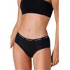 Lovable Slip Culotte da Ciclo Mestruale Flusso Medio in Cotone | Mutande Mestruali Riutilizzabili e Assorbenti | Intimo Period Panties Donna, Nero, XL