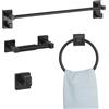 VEVOR Set di Portasciugamani da Bagno 4 pezzi con Barra Portasciugamani Lunghezza 595mm Anello Porta Asciugamano in Acciaio Inox 201, Kit Ferramenta per Bagno, Montaggio a Parete