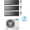 Hisense Climatizzatore Condizionatore Hisense Energy Pro X BLACK con Wifi R32 Trial Split Inverter 9000 + 9000 + 9000 BTU con U.E. 3AMW62U4RJC Classe A++/A+