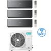 Hisense Climatizzatore Condizionatore Hisense Energy Pro X BLACK con Wifi R32 Trial Split Inverter 9000 + 9000 + 12000 BTU con U.E. 3AMW52U4RJC Classe A++/A+