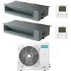 Hisense Climatizzatore Condizionatore Hisense Canalizzabile R32 Dual Split Inverter 18000 + 18000 BTU con U.E. 3AMW72U4RJC Classe A++/A+