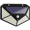 tempo di saldi Faretto Esterno Crepuscolare Ad Energia Solare 100 Led Con Sensore Di Movimento