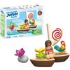 PLAYMOBIL Junior & Disney 71459 Barca di Vaiana, con fiori galleggianti e un gallo, giocattolo sostenibile realizzato in plastica a base vegetale, giocattolo per bambini dai 12 mesi in su