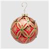 EDG Enzo De Gasperi Addobbo Pallina Sfera di Natale Rubini 12cm Oro Rosso Vetro