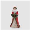 EDG Enzo De Gasperi Decorazione Natalizia Babbo Natale con Corona 39x20cm Poliresina