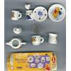TOMY WINNIE POOH EEYORE TEA SET Set 7 MINI Tazze Piatti Ceramica Gashapon TOMY