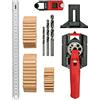 kwb Set di tasselli 153 pezzi, 50 tasselli e 1 punta da 6, 8, 10 mm con righello da 30 cm, fori da 3 a 12 mm, comprese le misure dei fori di carotaggio, per fori diritti