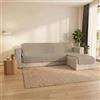 Italian Bed Linen Copridivano Trendy con penisola Reversibile, Misura Seduta 190 cm, Microfibra Soft Touch Mano Pesca, Ideale per Chi ha Animali Domestici, Protezione Totale, Tortora