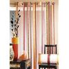 HomeMaison Tenda in Organza Fantasia a Righe Verticali Colorate, 100% Poliestere, Grigio, 140 x 260 cm