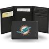 Rico Industries NFL Miami Dolphins Portafoglio in pelle ricamata a tre punte, Multicolore, Taglia unica, Portafoglio 3 persiane in pelle ricamata, Multicolore, Taille unique, Portafoglio 3 persiane in