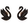 SWAROVSKI ORECCHINI CIGNO NERO, PLACCATI COLOR ORO ROSA 5684608