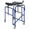 Movi DEAMBULATORE ROLLATOR ASCELLARE PIEGHEVOLE E SMONTABILE CON 4 RUOTE PIROETTANTI E CON TAVOLINO REGOLABILE IN ALTEZZA BLU PORTATA MASSIMA 130 KG