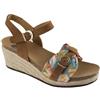 Scholl VALE SUEDE+TEXTILE WOMENS TAN/FLOWER FANTASY 36