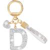 MWOOT Cristalli Lettera Portachiavi, Carini Keyring Ciondoli con Nome, Iniziale Anelli Portachiavi Donna, Casa Nuova Accessori Macchina Auto Keychain Regalo Amica Compleanno(D)