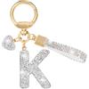 MWOOT Cristalli Lettera Portachiavi, Carini Keyring Ciondoli con Nome, Iniziale Anelli Portachiavi Donna, Casa Nuova Accessori Macchina Auto Keychain Regalo Amica Compleanno(K)