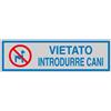 CARTELLI SEGNALATORI TARGHETTA ADESIVA 165x50mm VIETATO INTRODURRE CANI 96670