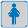 CARTELLI SEGNALATORI TARGHETTA ADESIVA 82x82mm con PITTOGRAMMA TOILETTE DONNA 9643B