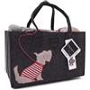 I Magazzini Sorriso Plaid invernale con applicazione "Morbidotto" Disegno PUPPY in borsa di feltro - DAUNEX