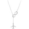 WearTravelers Collana Aereo e Infinito in argento 925 con zirconi - Idea Regalo per Donna Viaggiatrice - Prodotto Made in Italy - Modello Sidney