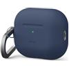 elago Cover Premium in Silicone per AirPods Pro 3 | Compatibile con Ricarica Wireless, Protezione Totale, LED Visibile, con Moschettone (Indaco Jeans)