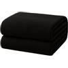 Corredocasa Plaid in Pile Ultra Morbido e Soffice con Elegante Trama Scozzese - Leggero e Confortevole - Perfetto per Divano, Letto, Regala Calore e Comfort (Nero, Matrimoniale 210x240)