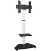 Techly Supporto a Pavimento con Mensola Trolley TV LCD/LED/Plasma 37-70" Bianco