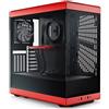 Hyte Case Torre Midi Y40, Vetro Temperato Nero/Rosso, 2 Ventole 120mm