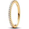 PANDORA Timeless Anello placcato in oro 14k con zirconia cubica trasparente, 56