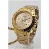 Orologio Polso ZCC 1429 Uomo Quarzo Data Elegante Dorato Quad Oro lac