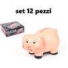 Set 12 Pz Salvadanaio Porcellino Maialino 6x11,5cm Monete Porta Soldi Spiccioli