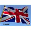 Set 6 Pezzi Bandiera Regno Unito United Kingdom In Tessuto Misura 90x145cm sof