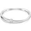 SWAROVSKI BRACCIALE RIGIDO HYPERBOLA, TAGLIO MISTO, BIANCO, PLACCATO RODIO S - 16.1 CM