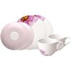 Villeroy & Boch - Rose Garden set da caffè, 6 pz., set di stoviglie per 2 persone, porcellana Premium
