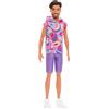 Barbie - Ken Fashionistas n. 227, bambola con outfit ispirato al look Super Chioma, capelli castani, barba, edizione da collezione per il 65° anniversario, giocattolo per bambini, 3+ anni, HRH26