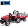Peg Perego Trattore a Pedali con Rimorchio Bambini 3-8 Anni Sedile Regolabile Clacson- PEG