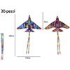 Set 20 Pezzi Aquilone In Nylon Colori Assortiti Gioco Bambini Estate 72276 dfh