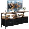 PortoAlegre Mobile TV, Tavolo da TV fino a 55 con 2 ripiani aperti e 3 cassetti, consolle TV con struttura in legno per il soggiorno, la camera da letto, stile industriale, 120 x 57 x 30 cm, vintage