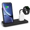 ZENS SUPPORTO RICARICA WIRELESS QI + LIGHTNING DOCK + WATCH ALLUMINIO NERO ZEDC07B/00