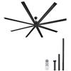 VEVOR Ventilatore da Soffitto da 244 cm Senza Luce, Telecomando a 6 Velocità, 8 Pale in Alluminio, Motore DC Reversibile, Moderno Ventilatore a Filo Basso per Soggiorno, Patio Nero