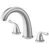 VEVOR Rubinetto per Vasca da Bagno, Set di Rubinetti per Vasca da Bagno con 3 Fori 2 Maniglie, Set di Miscelatore in Acciaio Inossidabile Spazzolato con Beccuccio ad Arco, Flusso Acqua Fredda Calda
