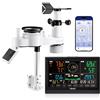VEVOR Stazione Meteorologica Wi-Fi con APP, Display VA da 190 mm, Sensore Esterno Wireless Alimentato a Energia Solare, Pluviometro, per Interni ed Esterni per Previsioni del Tempo Temperatura