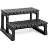 VEVOR Scala per Vasca Idromassaggio, a 2 Gradini, Scala per Piscina Gonfiabile Fuori Terra in PP Resistente, Larga 599,5 mm, Carico 145,2 kg, per Veranda, Patio, Terrazza, Camper, Nero