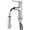 VEVOR Rubinetto Monocomando per Lavello da Cucina, Rubinetto Miscelatore con Beccuccio Estraibile per Lavello da Cucina, Miscelatore per Acqua 1 o 3 Fori per Bagno in Acciaio Inox, Bar