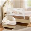 VEVOR Sponda per Letto per Bambini Lunghezza 1,5 m, Barriera Protettiva per Letto per Bambini Neonati con Tubo di Ferro Rinforzato, Tessuto Oxford, Altezza Regolabile 68-89 cm, Barriera per Letto