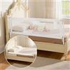 VEVOR Sponda per Letto per Bambini Lunghezza 2 m, Barriera per Lettino per Neonati con Tubo di Ferro Rinforzato, Tessuto Oxford, Altezza Regolabile 68-89 cm, per Materassi di Spessore 5-27 cm