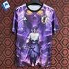 Cartoon Maglietta Uomo Naruto Sasuke Anime Manga Viola Moda Casual Estiva Fashion