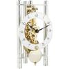 Hermle Orologio da tavolo a scheletro con colonne in alluminio anodizzato, triangolo 23024-X40721, quadrante arabo, argento, fabbrica in ottone, 19,5 cm x 11 cm x 9 cm