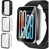 iVoler 3 Pezzi Cover con Vetro Temperato per Xiaomi Smart Band 9 PRO (Non per Xiaomi Mi Band 9), Copertura Completa Custodia Rigida PC, Pellicola Protettiva Anti-Graffio Case, 2 Trasparente + 1 Nero